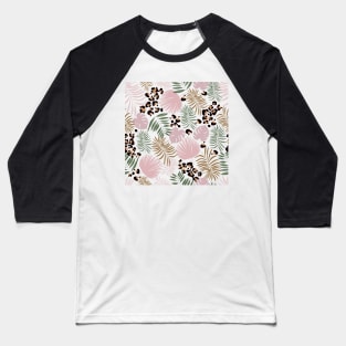 leopard print baby and tropical leaves Baseball T-Shirt